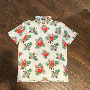 Sunday Swagger Floral Print Men's Golf Shirt